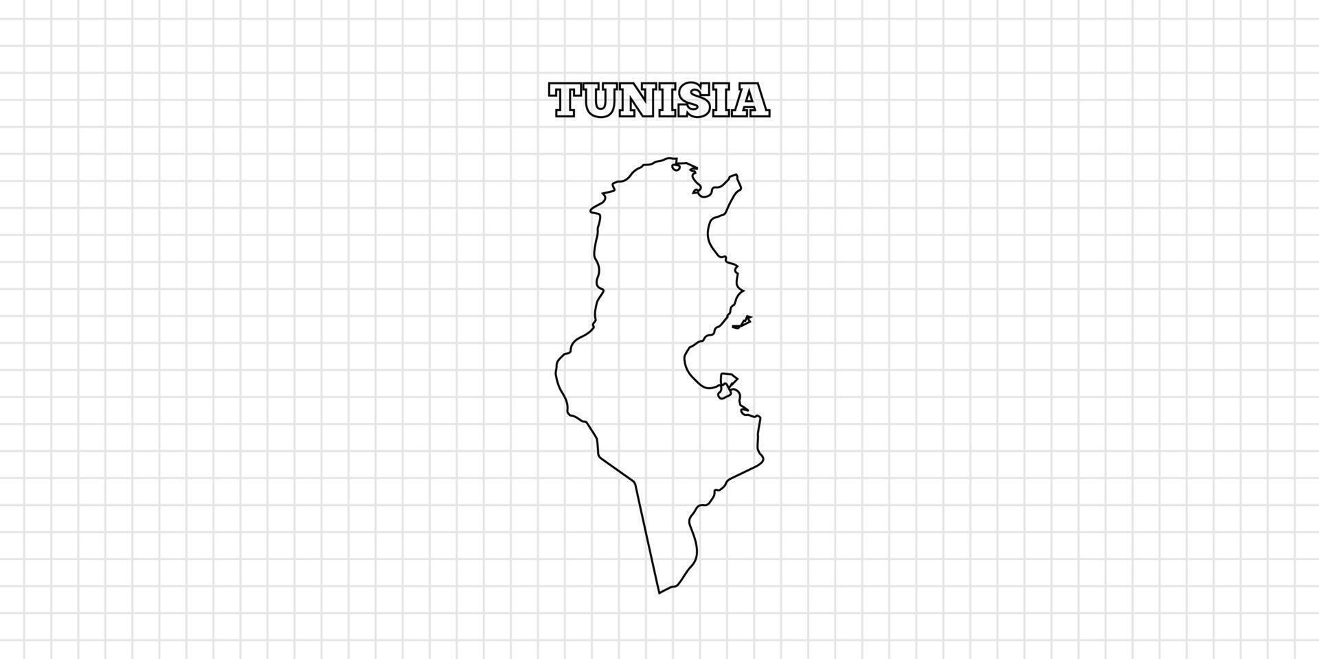 Tunisia map travel with outline simple drawing version Illustration vector