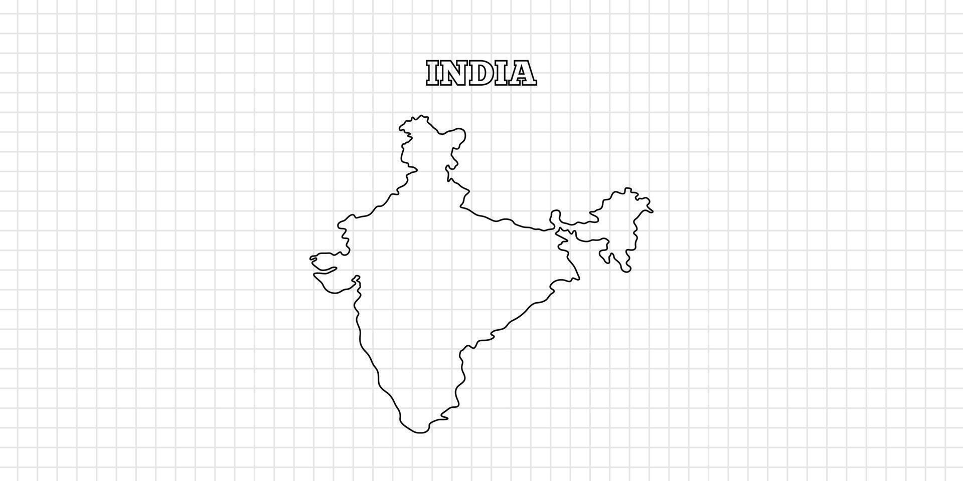 India map travel with outline simple drawing version Illustration vector