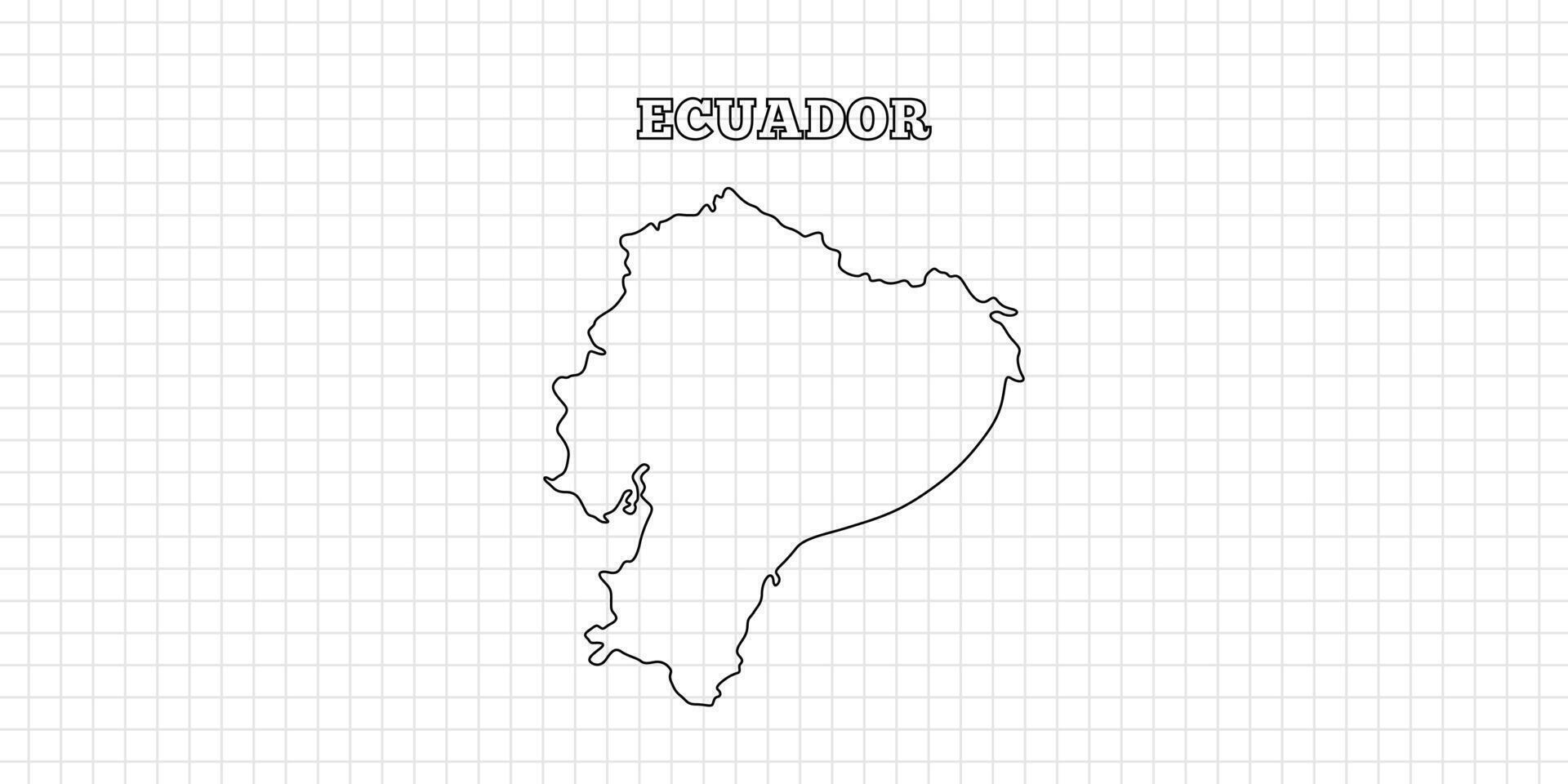 Ecuador map travel with outline simple drawing version Illustration vector