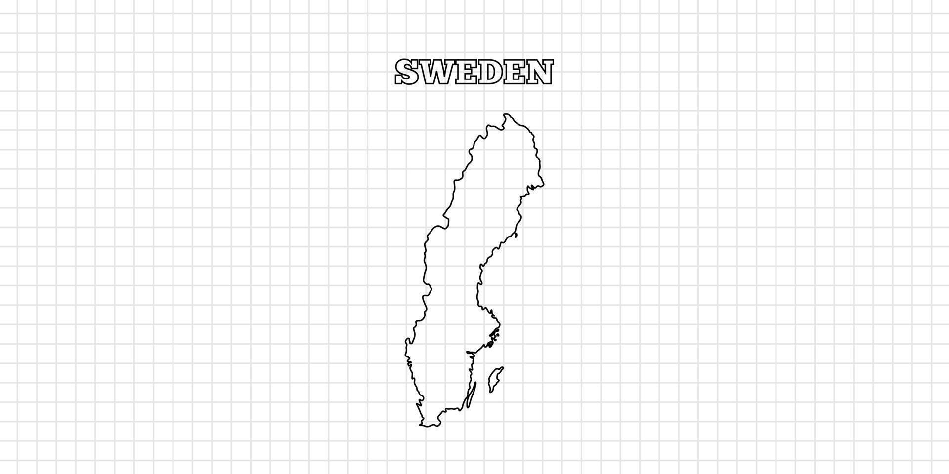Sweden map travel with outline simple drawing version Illustration vector