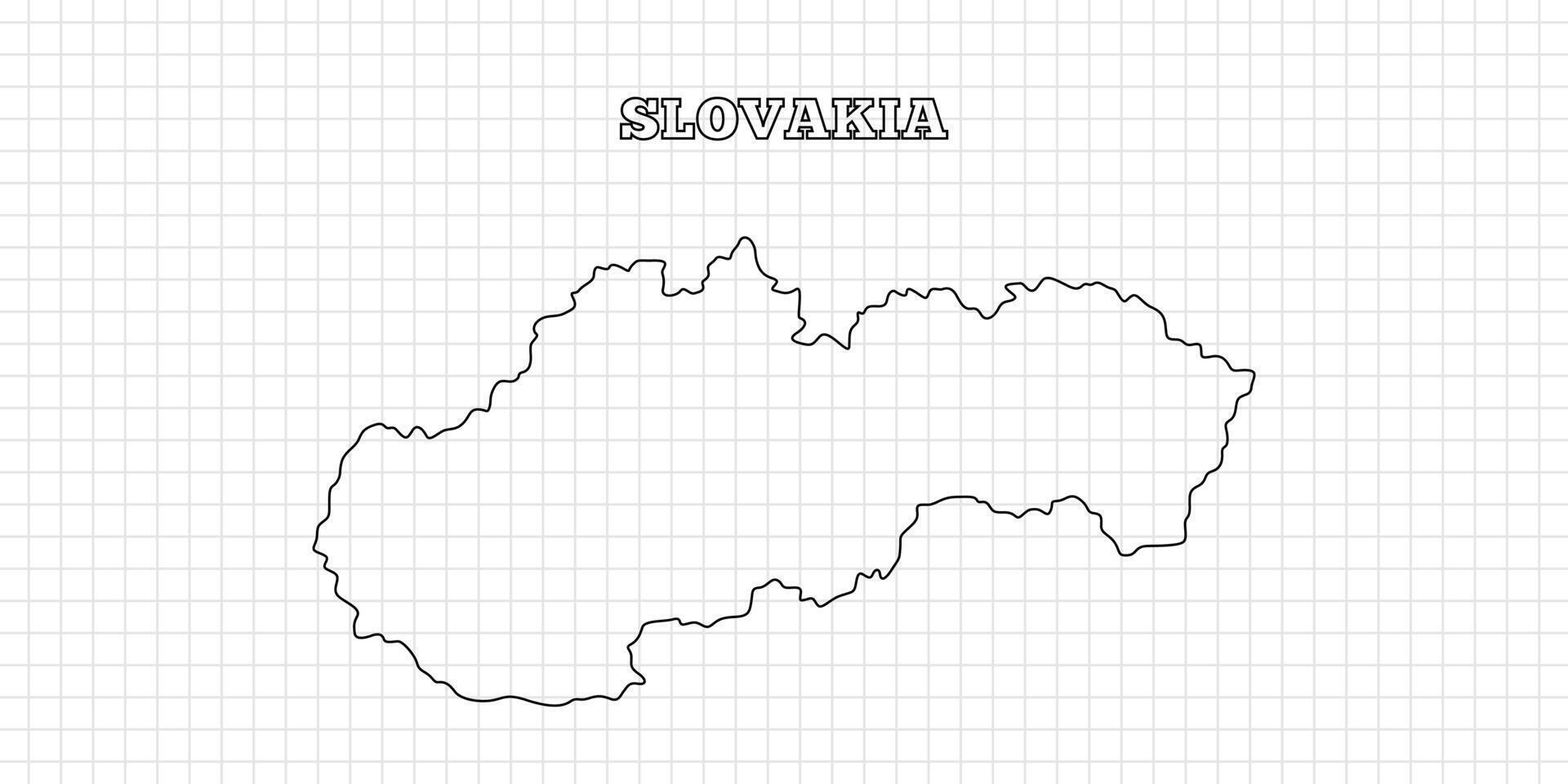 Slovakia map travel with outline simple drawing version Illustration vector
