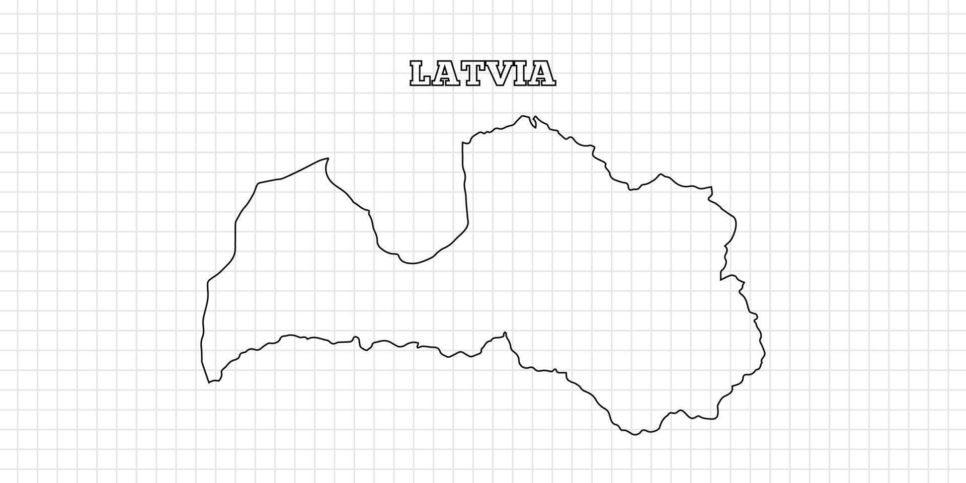 Latvia map travel with outline simple drawing version Illustration vector