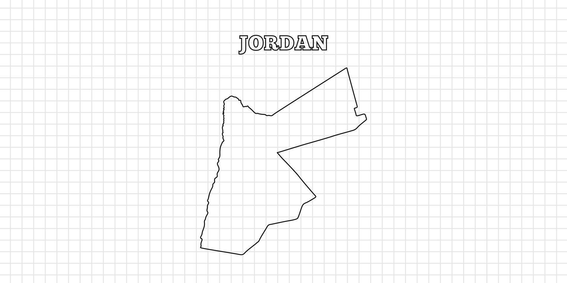 Jordan map travel with outline simple drawing version Illustration vector