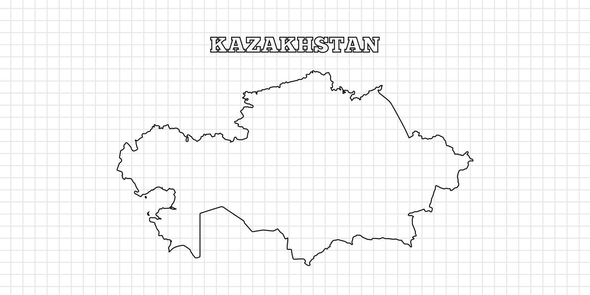 Kazakhstan map travel with outline simple drawing version Illustration vector