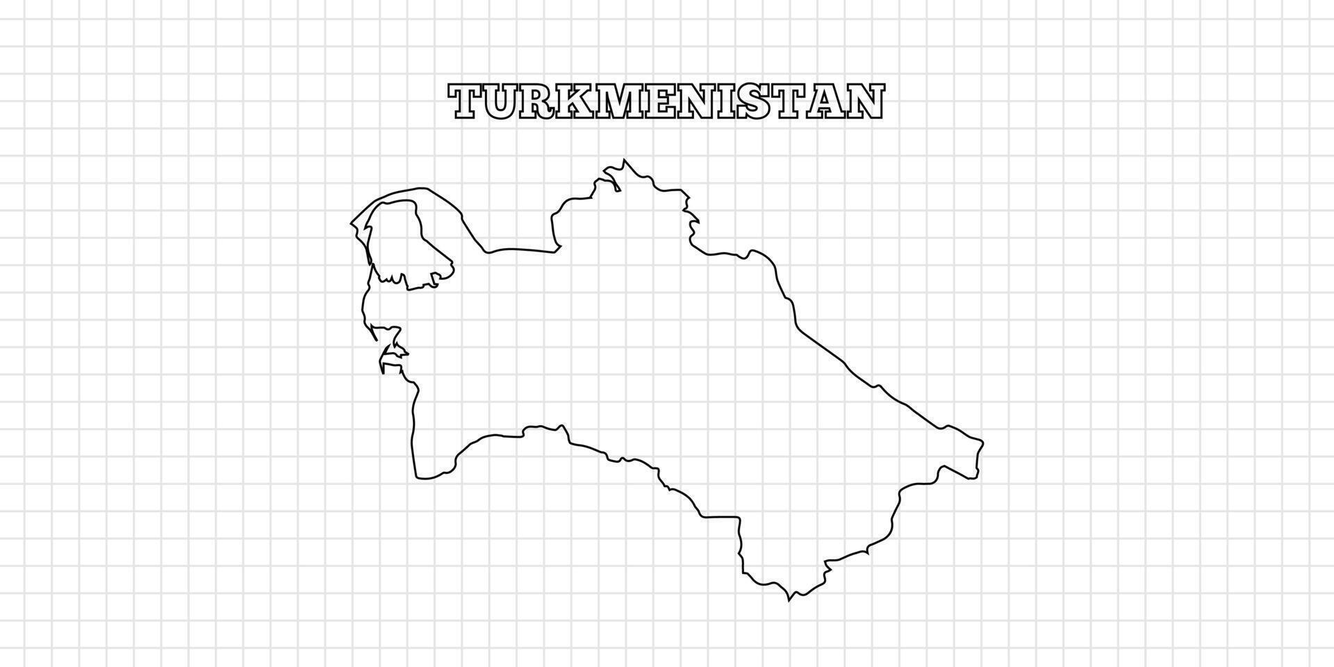 Turkmenistan map travel with outline simple drawing version Illustration vector