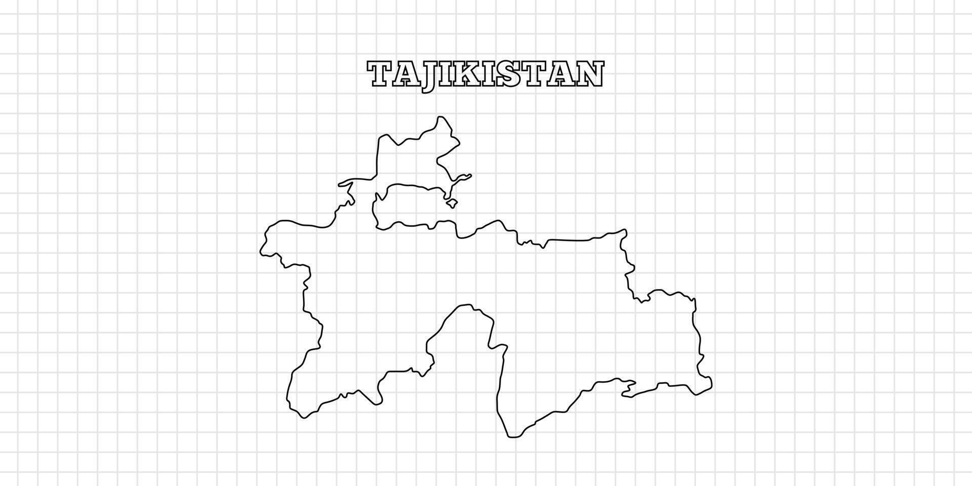 Tajikistan map travel with outline simple drawing version Illustration vector