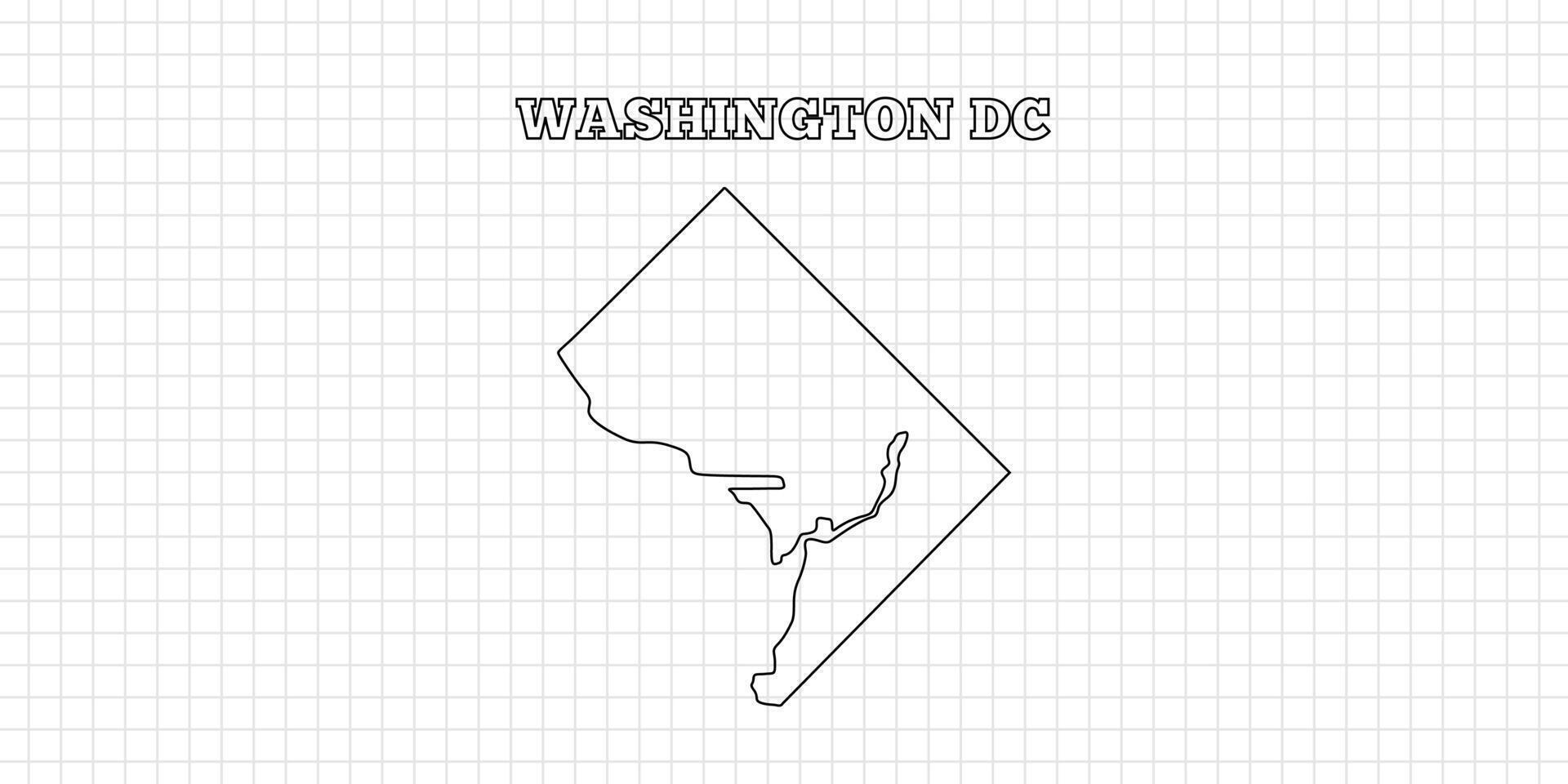 Washington DC map travel with outline simple drawing version Illustration vector