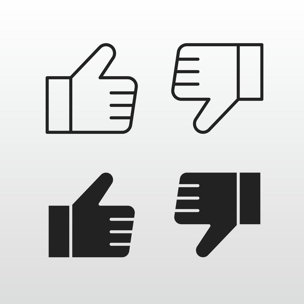 Like and Dislike icon set vector
