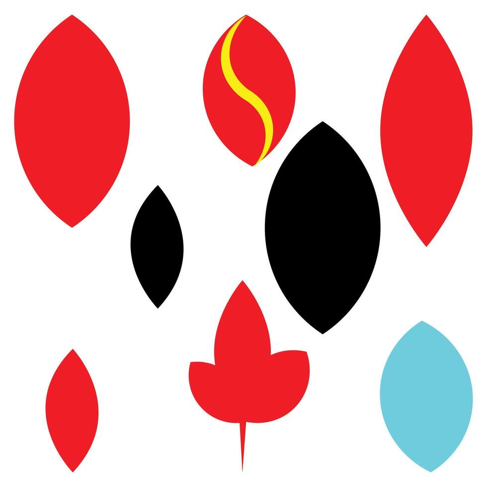 Red and Black Leaves Icon Set for Nature and Decorative Design vector