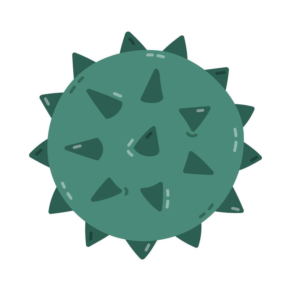 Lovely cartoon spiky massage ball for MFR, body, arm and feet self-massage. Cute hand drawn trigger point ball for flexibility, balance, mobility exercises. Myofascial release tool isolated on white. vector