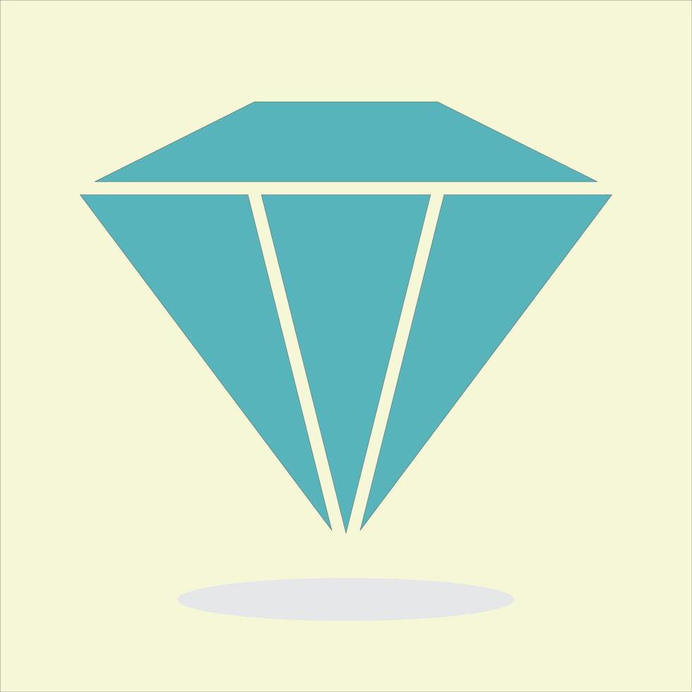 Minimalist Illustration of a Turquoise Diamond on a Beige Background vector