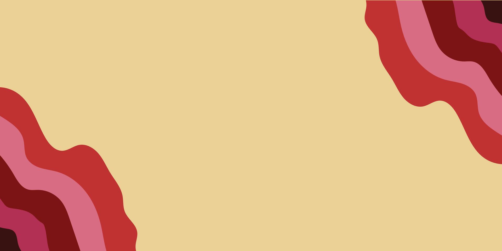 Abstract Wavy Design With Red and Yellow Complementary Colors vector