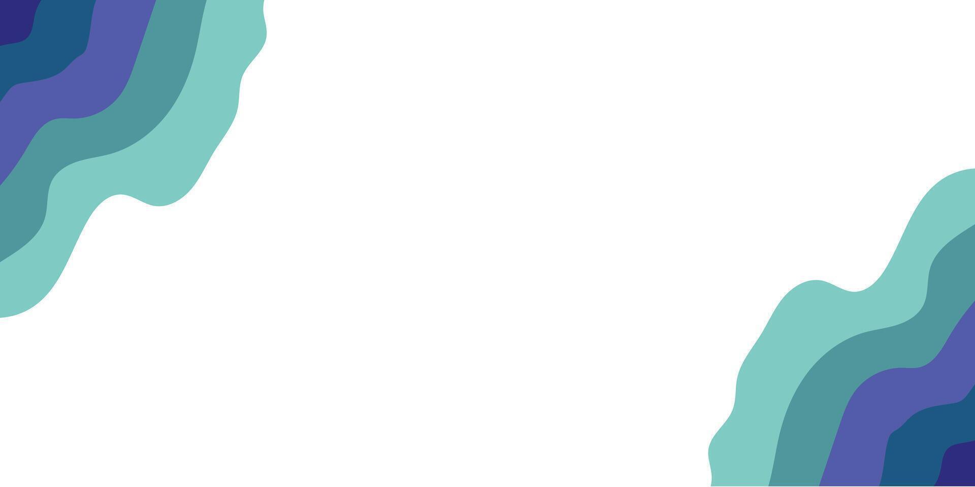 Abstract Colorful Wavy Patterns with Copy Space on a White Background vector