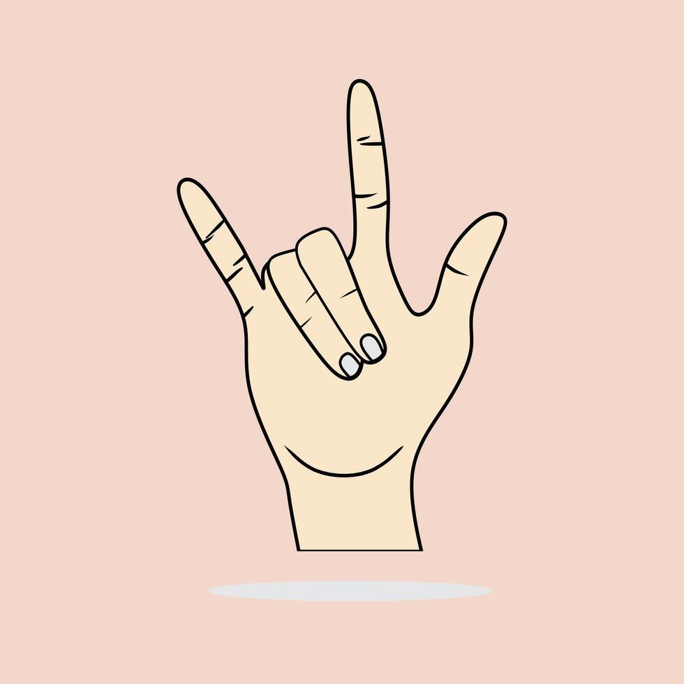Minimalist Illustration of a Hand Gesturing Love in Sign Language vector
