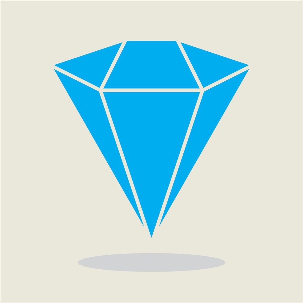 Blue Geometric Diamond Shape on Neutral Background Representing Value and Elegance vector