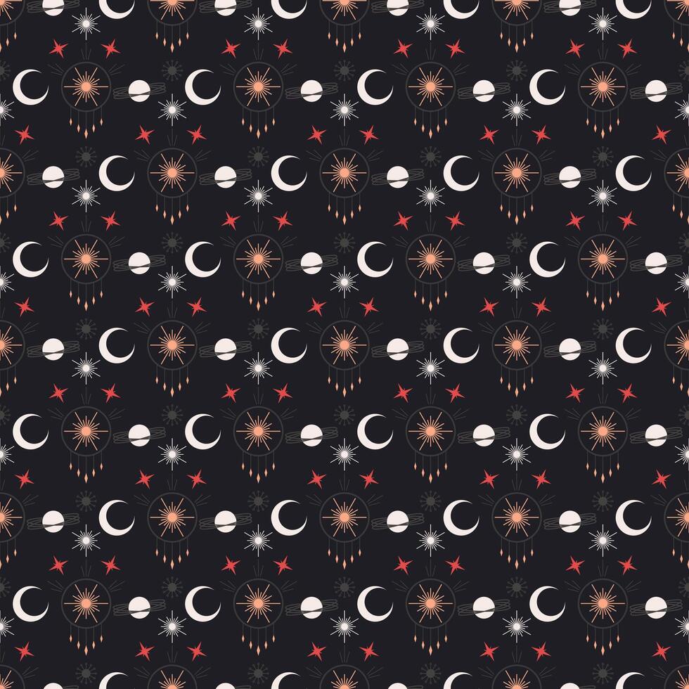 astrological seamless pattern vector