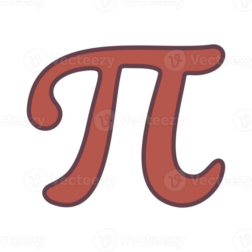 Bold Red Pi Symbol on Cream Background Playful Illustration for Math Education png