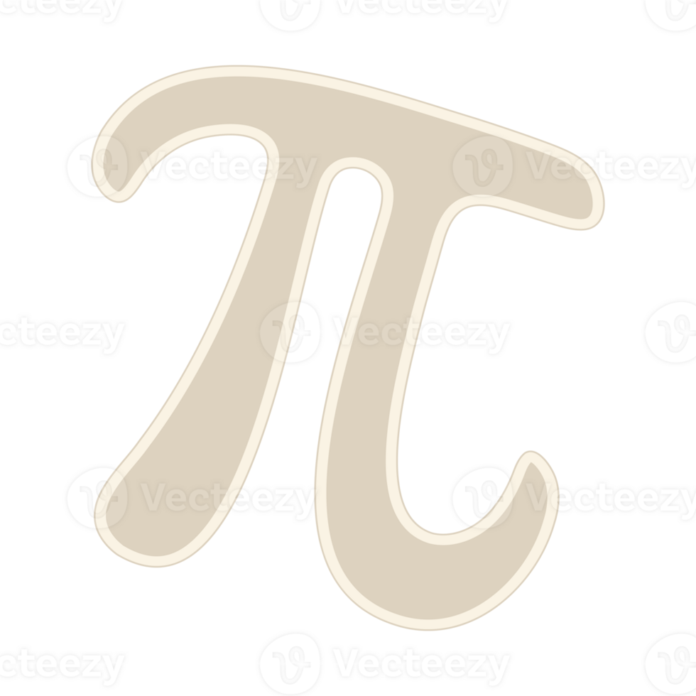 Soft Beige Pi Symbol with Subtle Outlines Minimalist Maths Illustration png