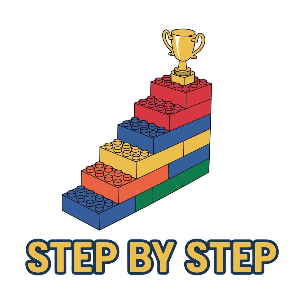 Step By Step T Shirt Design Lego Trophy vector