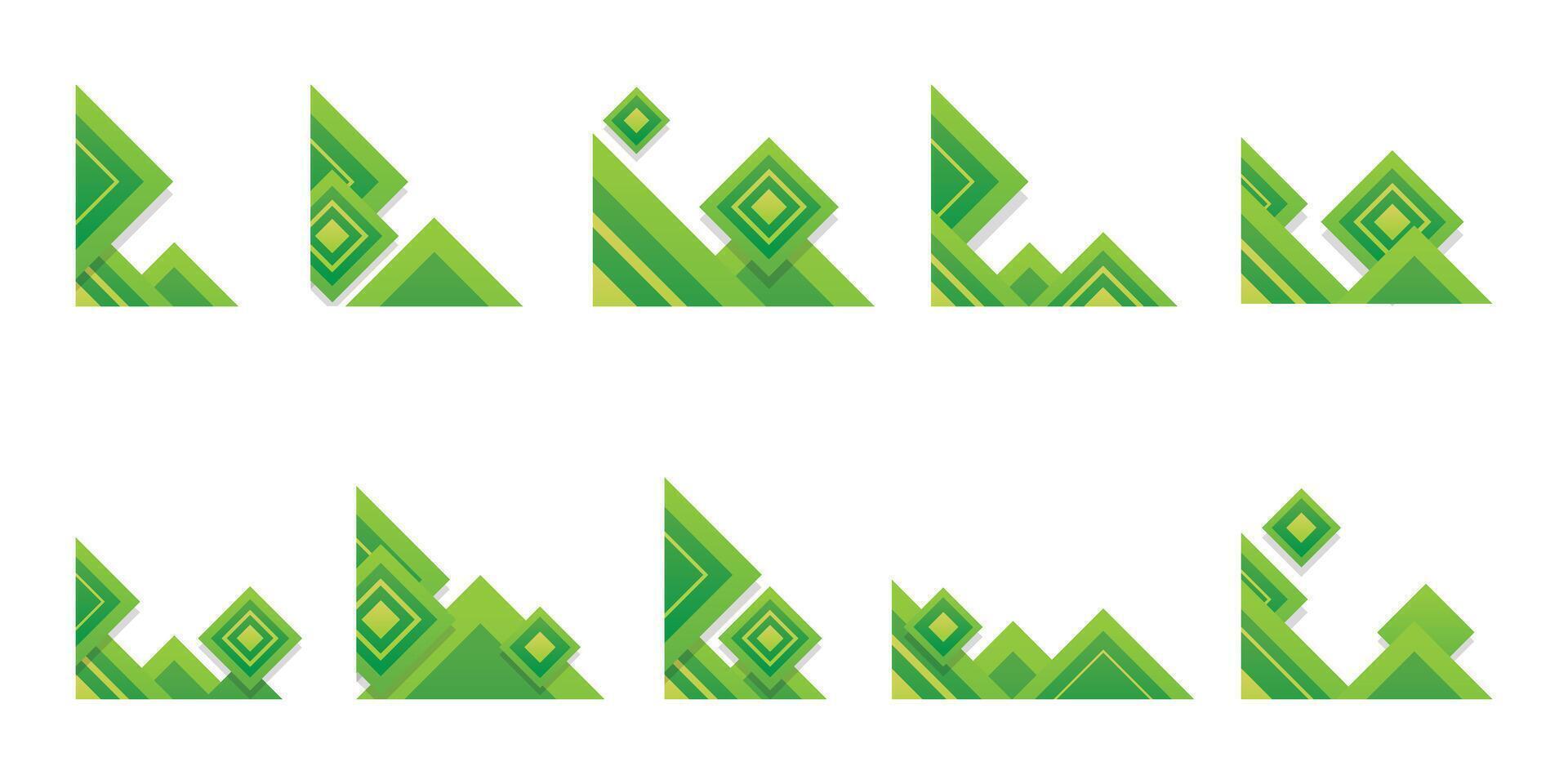 Green Geometric Corner Illustration vector