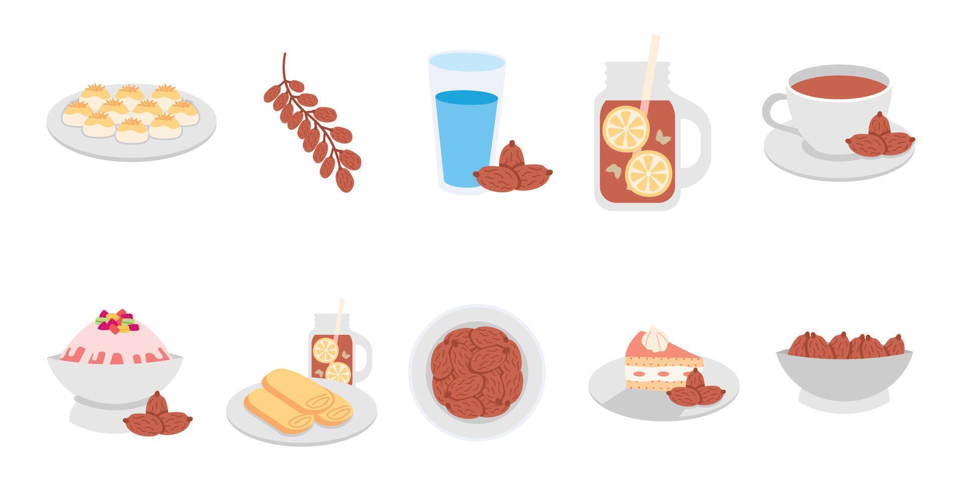 Iftar Meal Element Illustration vector