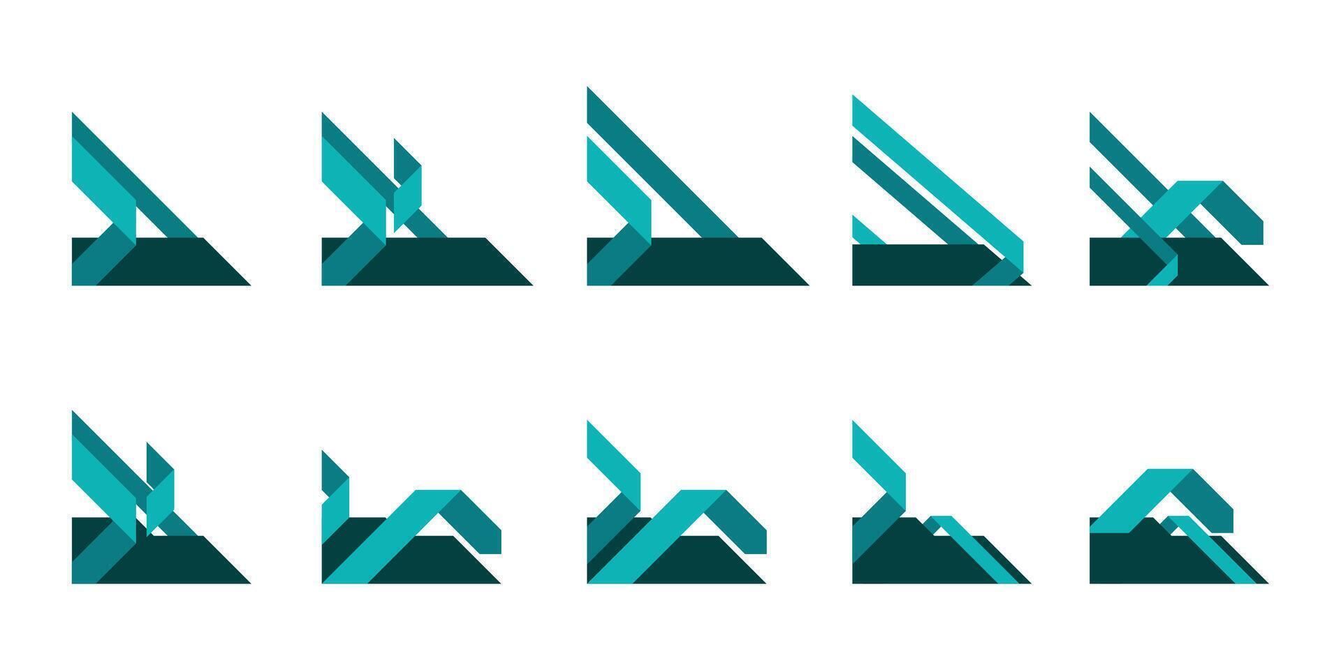Modern Geometric Corner Set Illustration vector