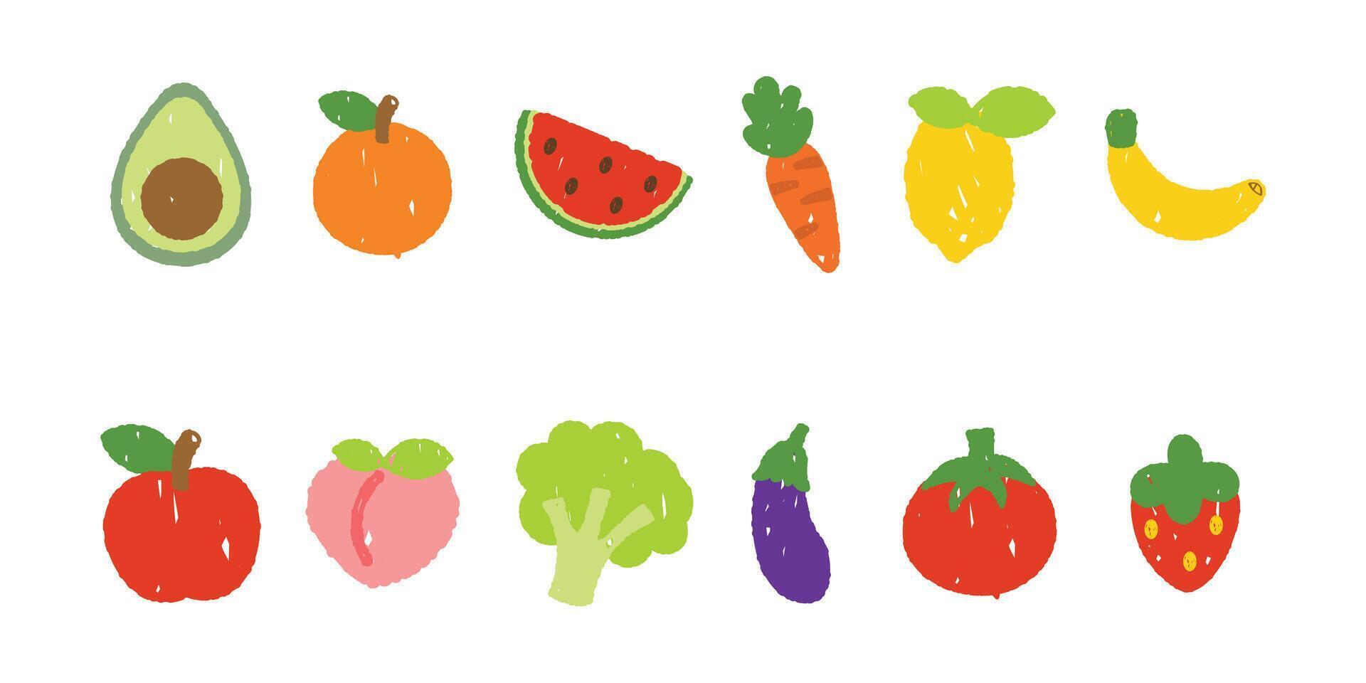 Hand Drawn Fruits Illustration vector