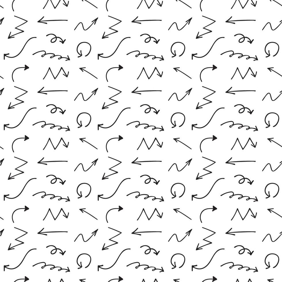 seamless pattern with geometric hand drawn arrow. vector