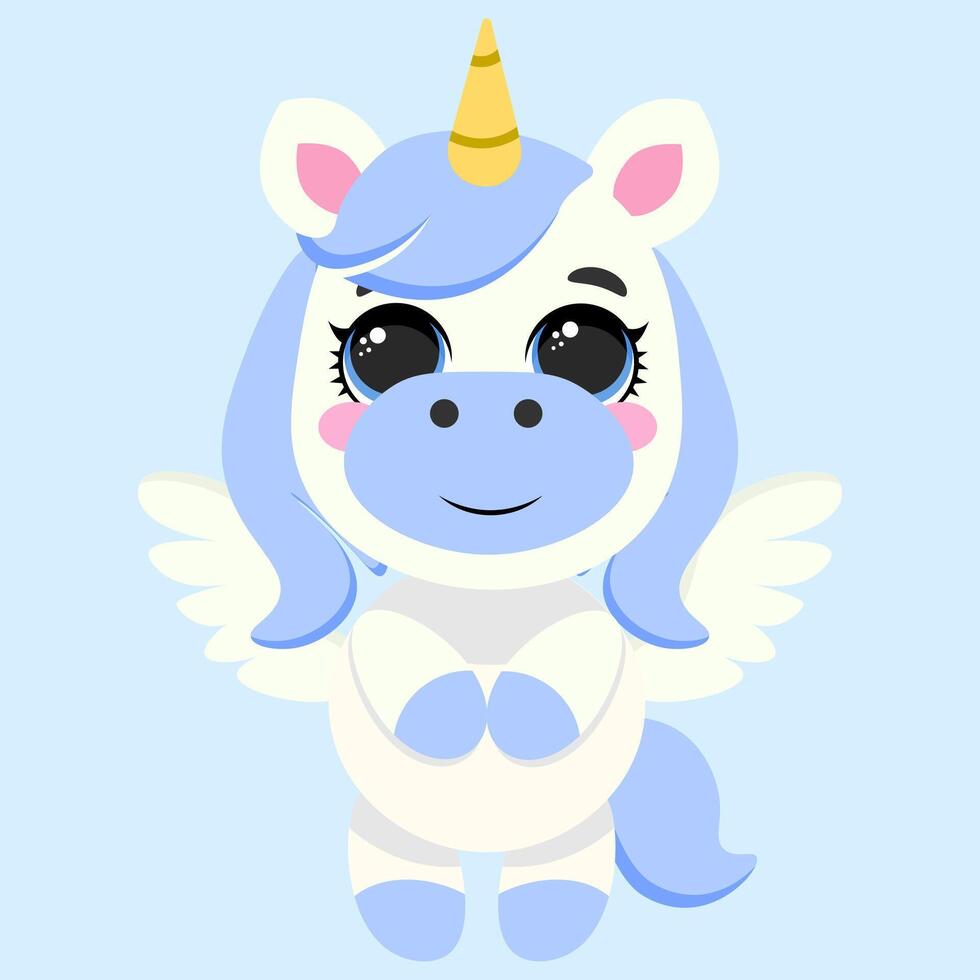 Elegant winged unicorn with soft pastel colors, symbolizing magic and wonder vector