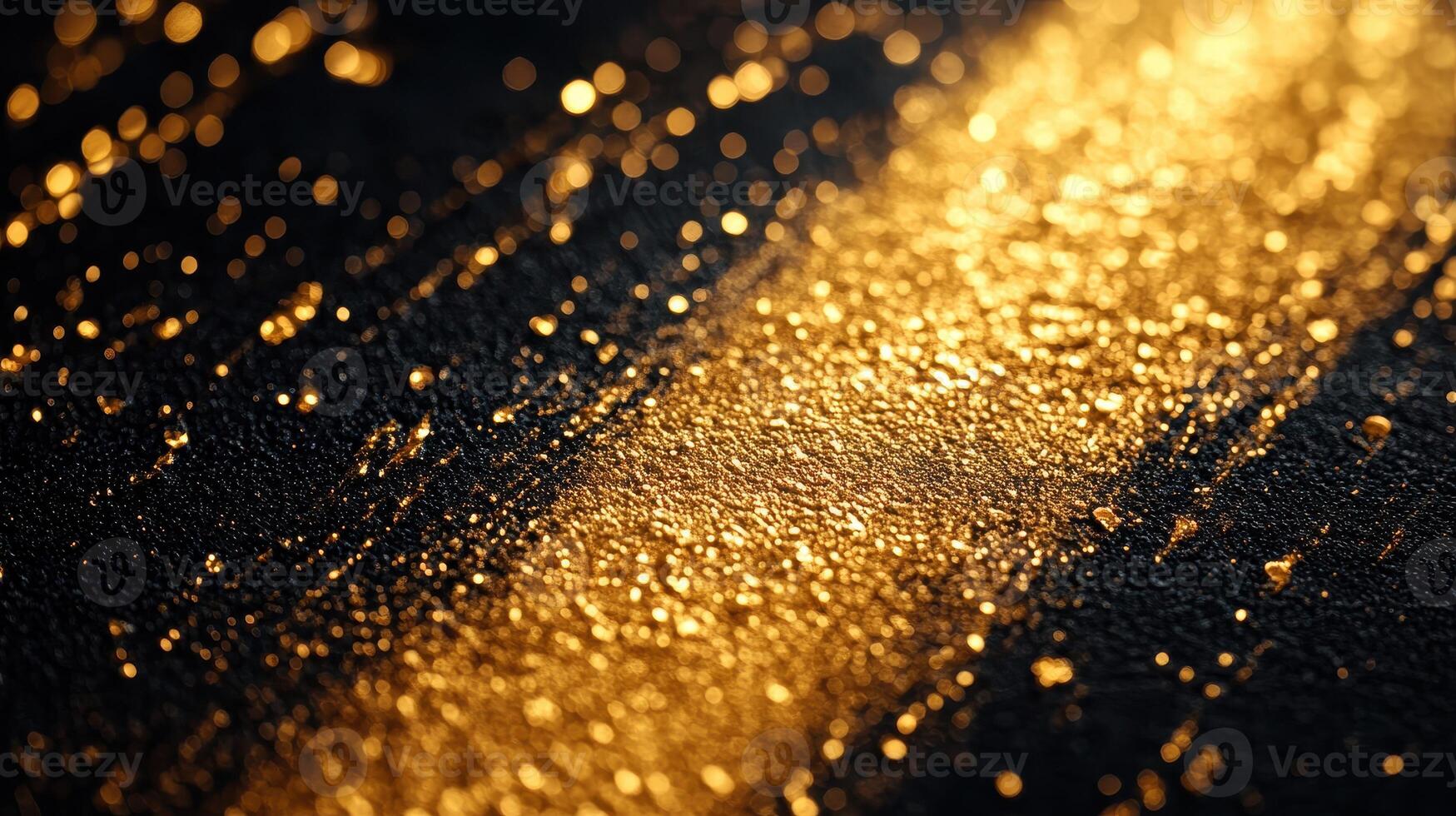 Golden glitter texture, dark background, light beam, luxury design photo