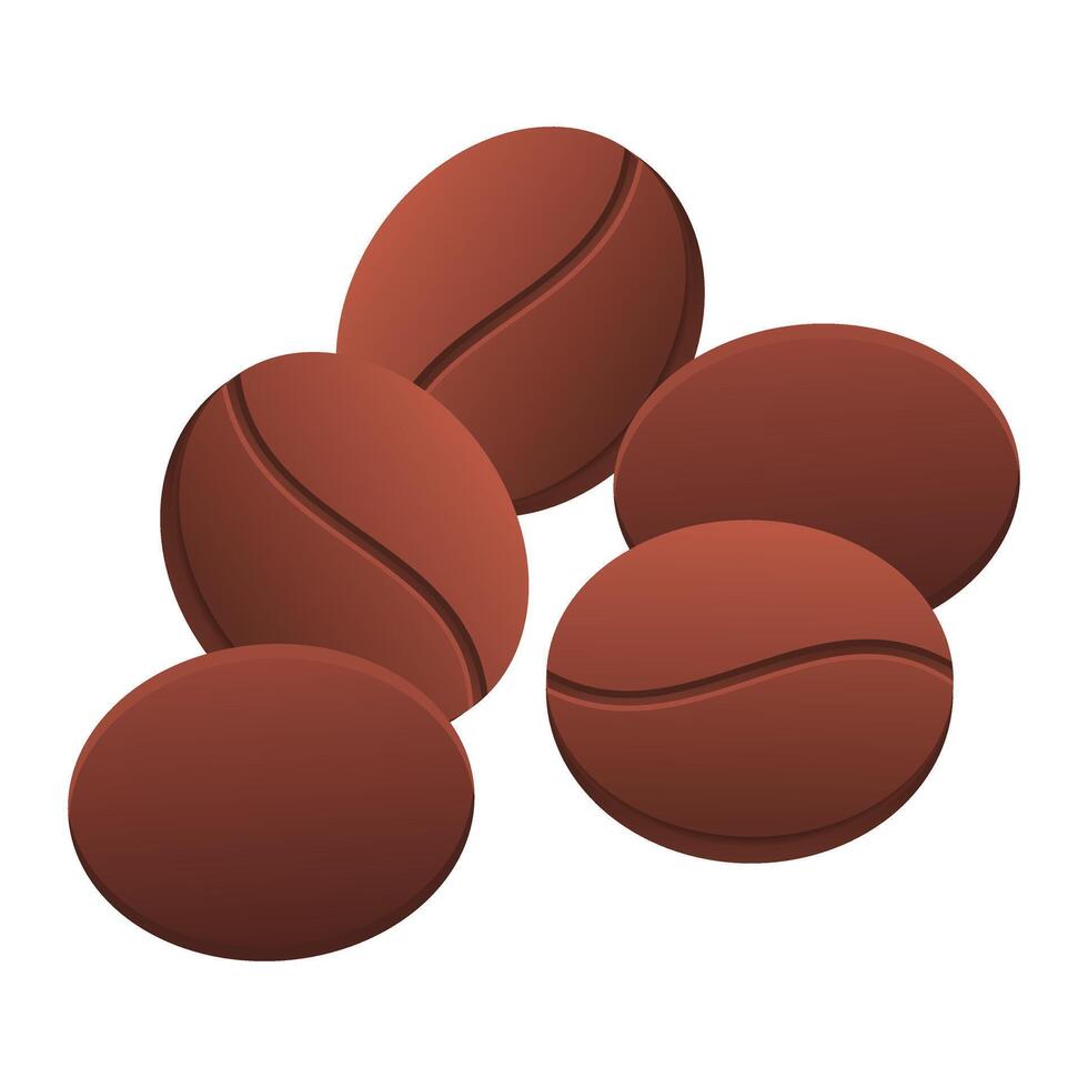 Fresh Coffee Beans. Aromatherapy Coffee Bean Element. Brown Coffee Bean Element. vector