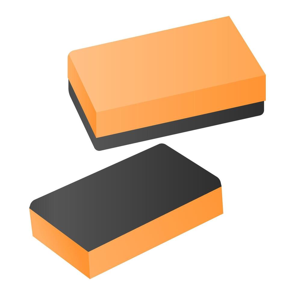Blackboard Eraser Stationery. Wooden Chalkboard Eraser Element. Eraser Icon. vector