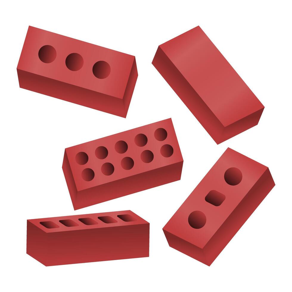 Solid Red Brick. Simple Industrial Red Brick Element. Renovation Brick Icon. vector