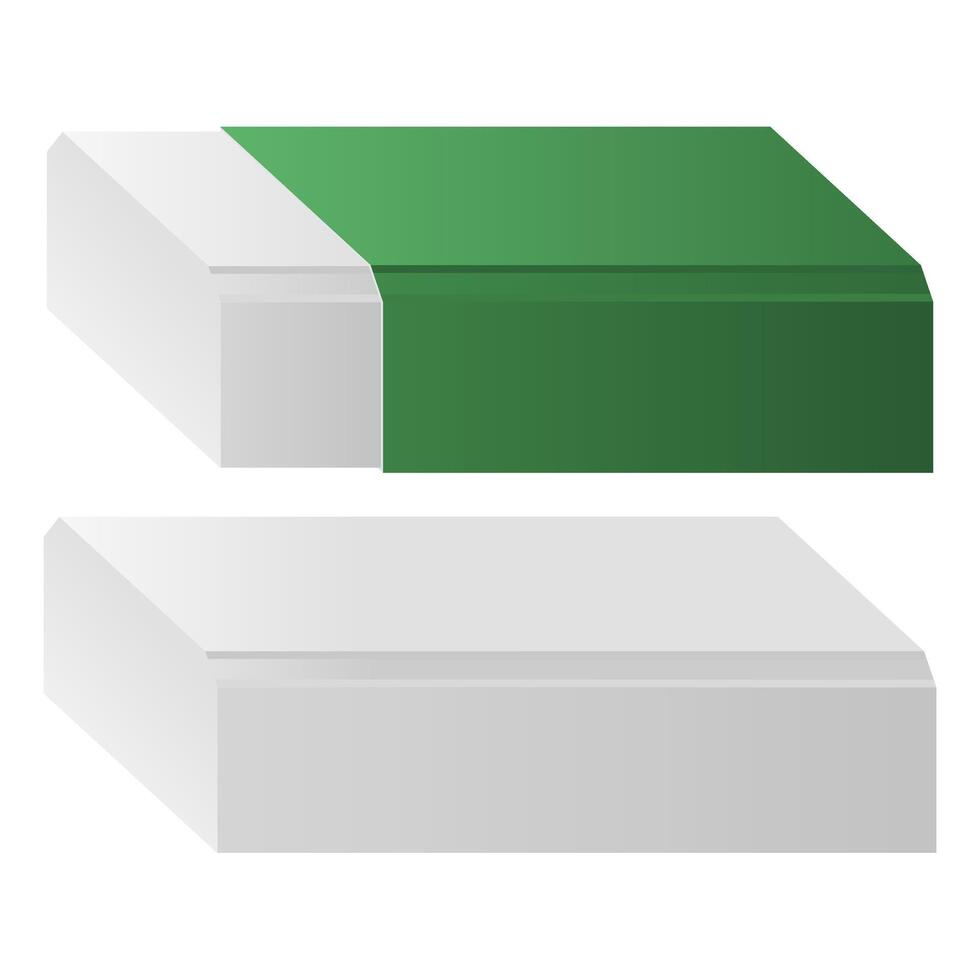 School Stationery White Eraser. Learning Tool Eraser Element. Eraser Icon. vector