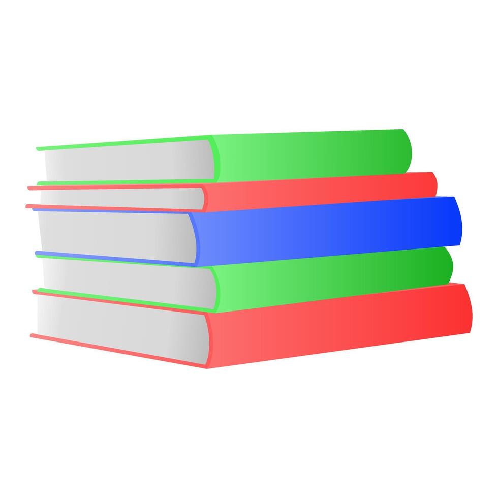 Stack of Textbooks on White Background. Books Stack Element. Empty Book Icon. vector
