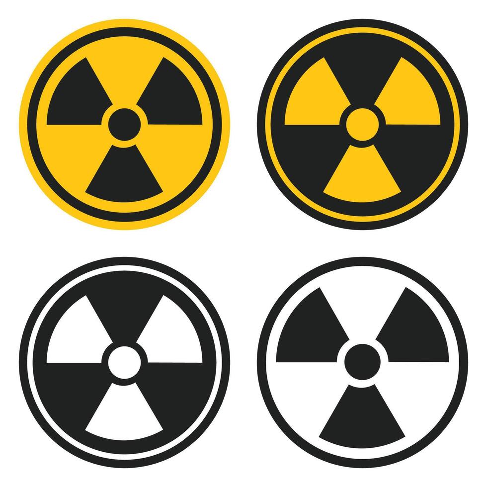 Radiation icon set isolated on white background. vector