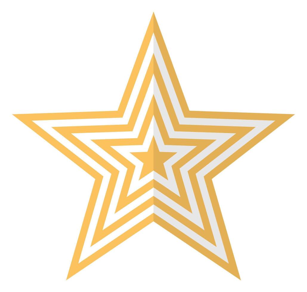 Abstract golden star icon isolated on white background. vector