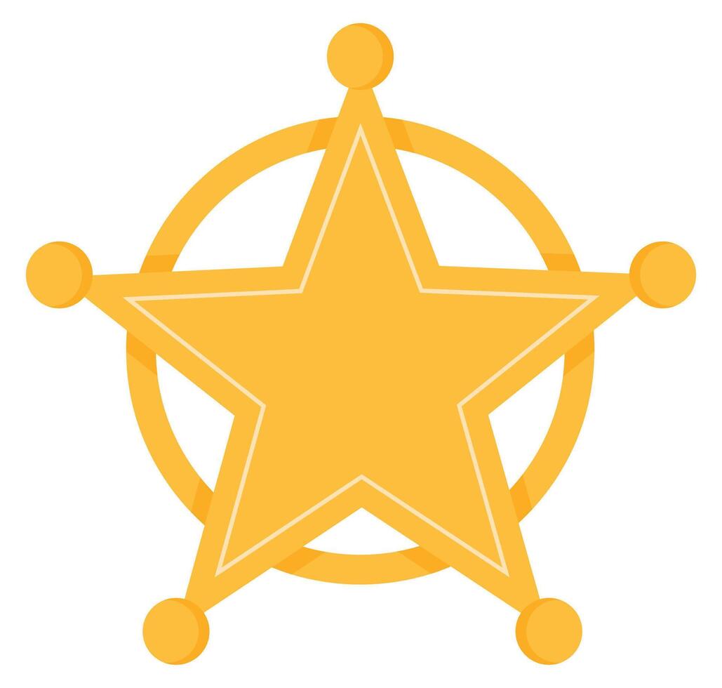 Gold sheriff star icon isolated on white background. vector