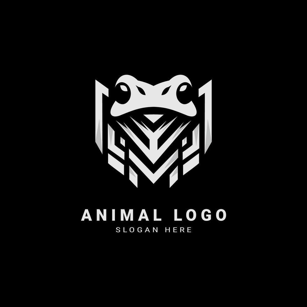 frog logo with sharp geometric vector