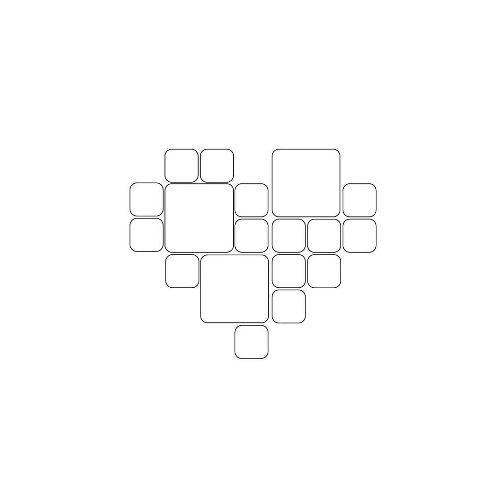 Heart photo collage frames template vector