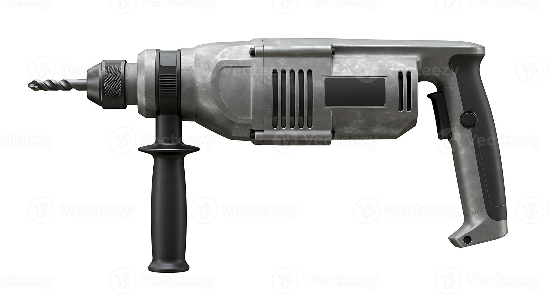 Electric Drill with Handle and Drill Bit for Construction Work photo