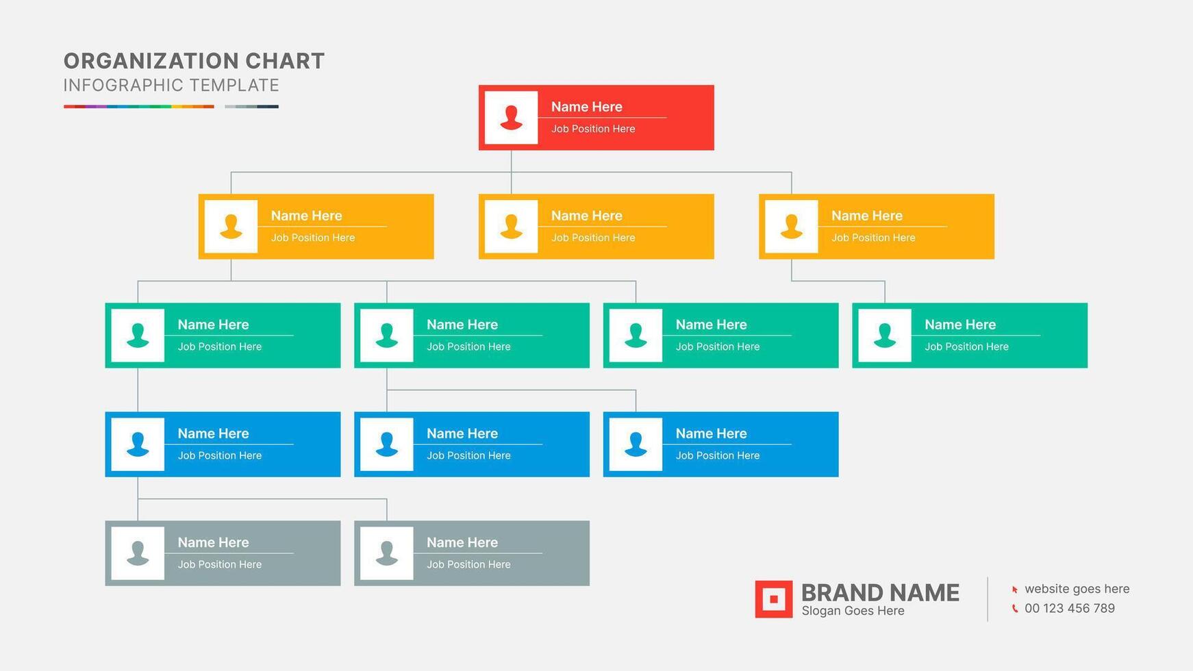 Organizational Chart, Tree Diagram Business Infographic Template Design vector