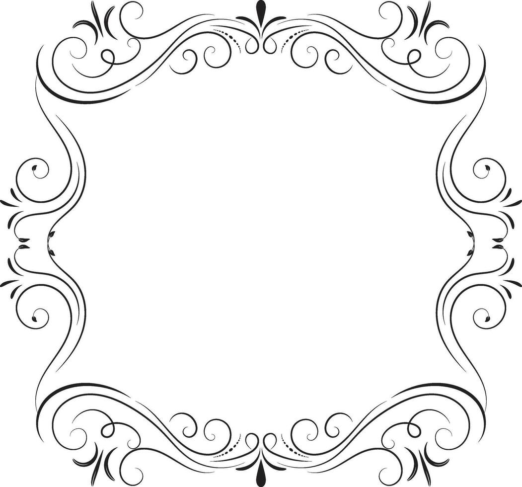Elegant vintage floral frame with ornate swirls and decorative elements vector