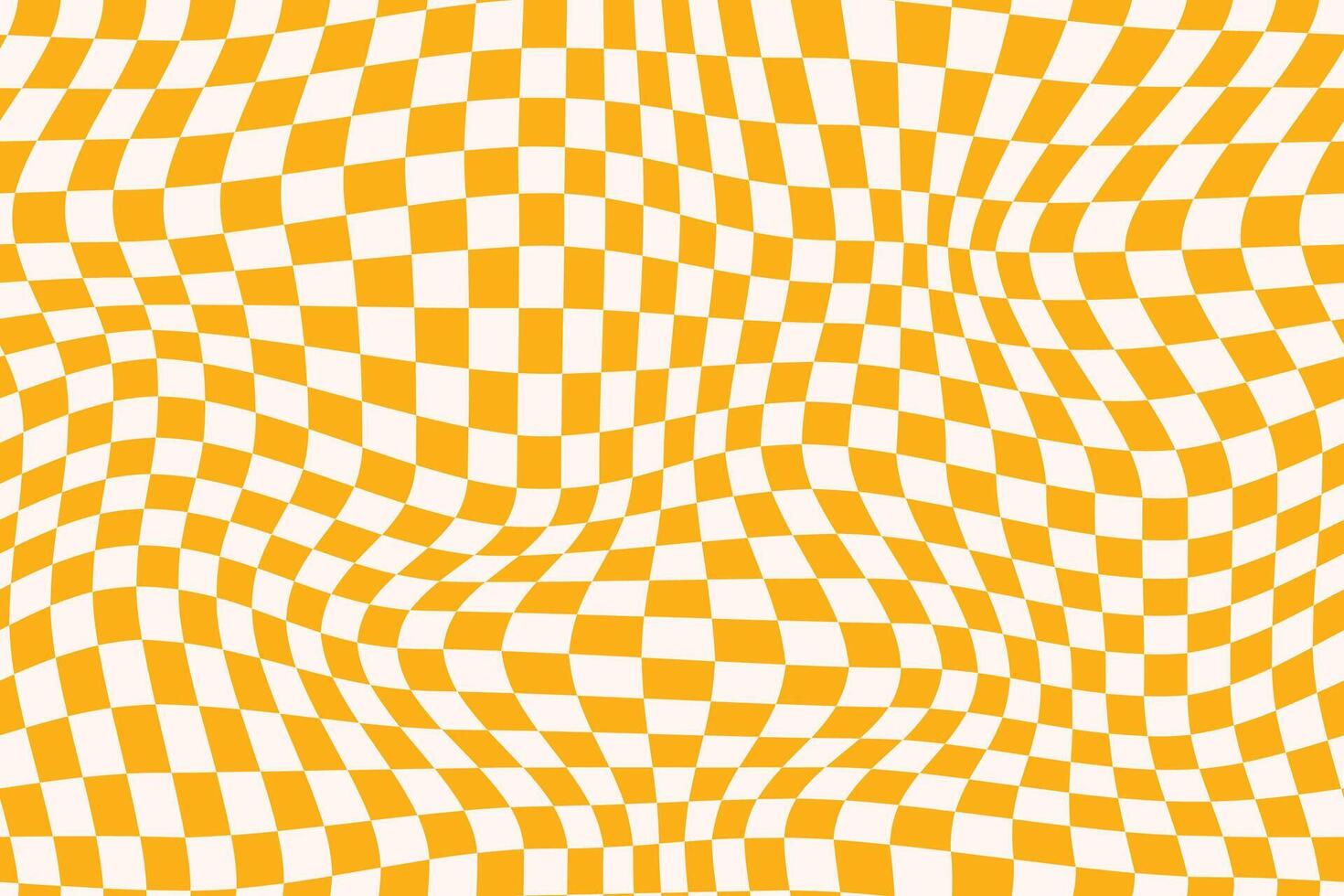 Checkered background with distorted squares. Seamless Y2K checkerboard design vector