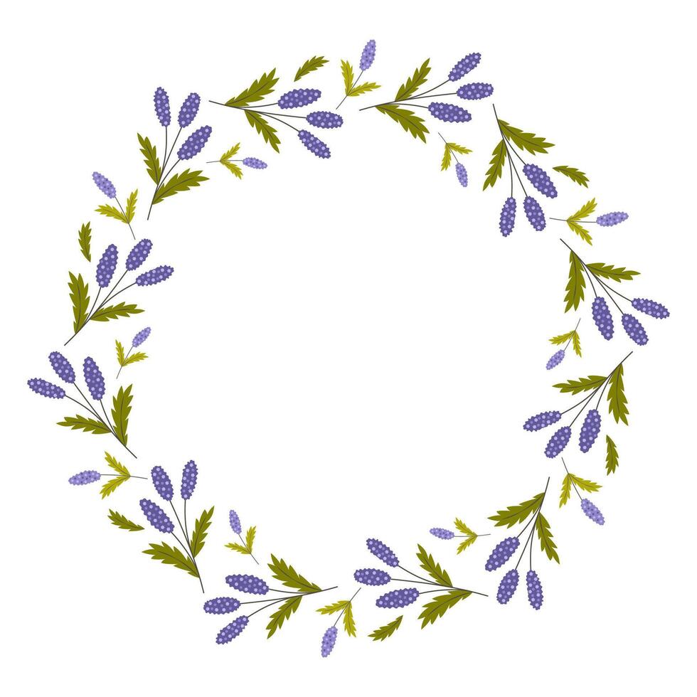 Round frame with lilacs vector