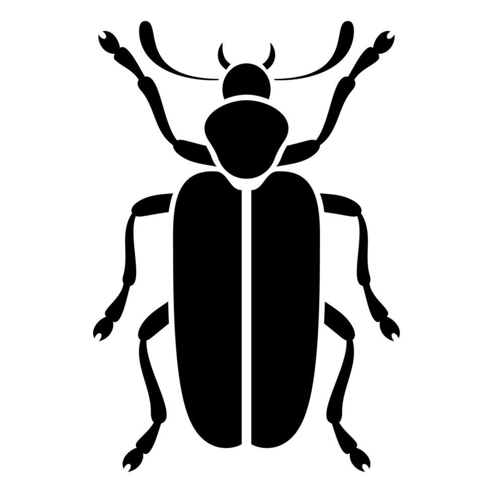 Black silhouette of bogger beetle vector