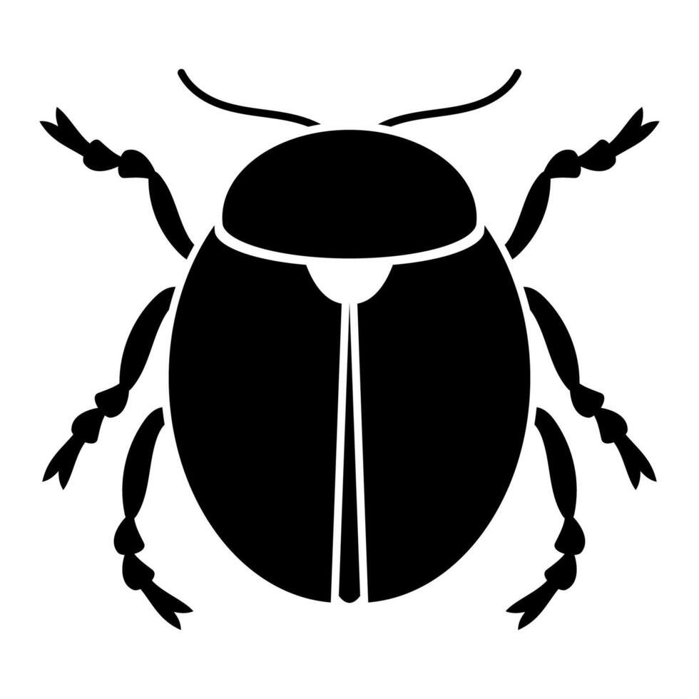 Black silhouette of cute ladybug vector