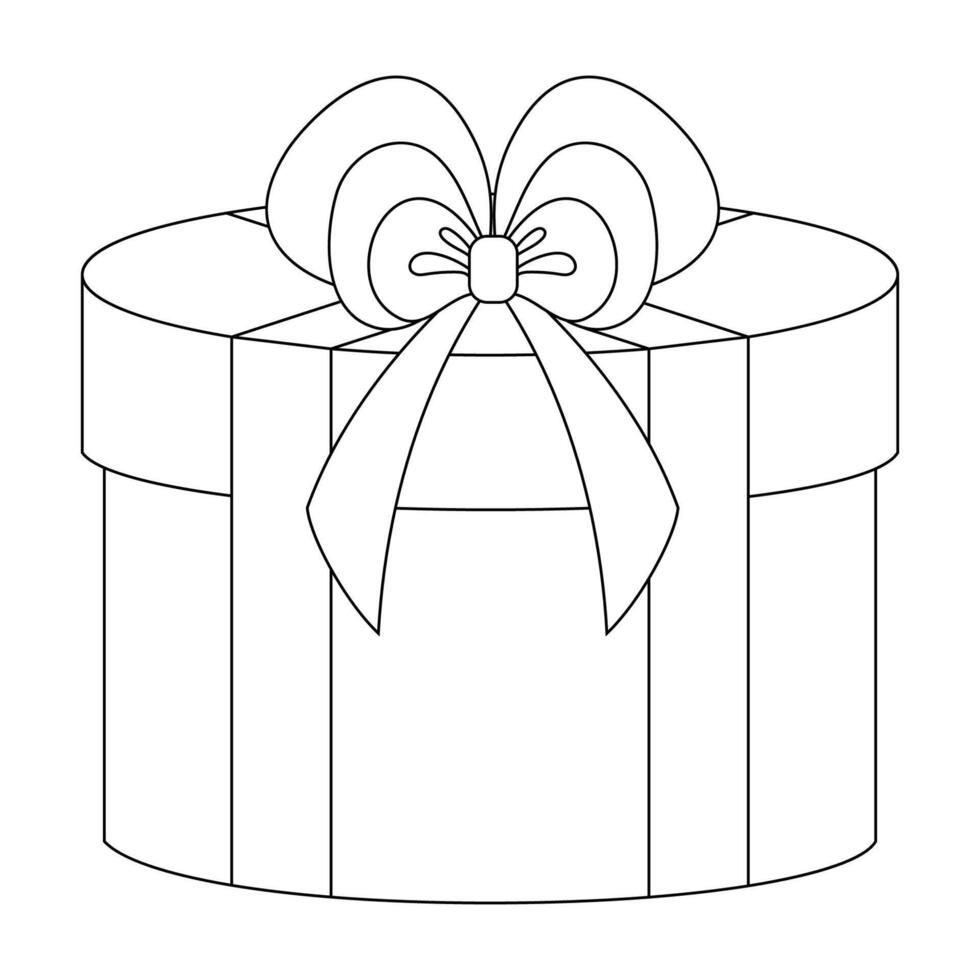 Round gift box vector