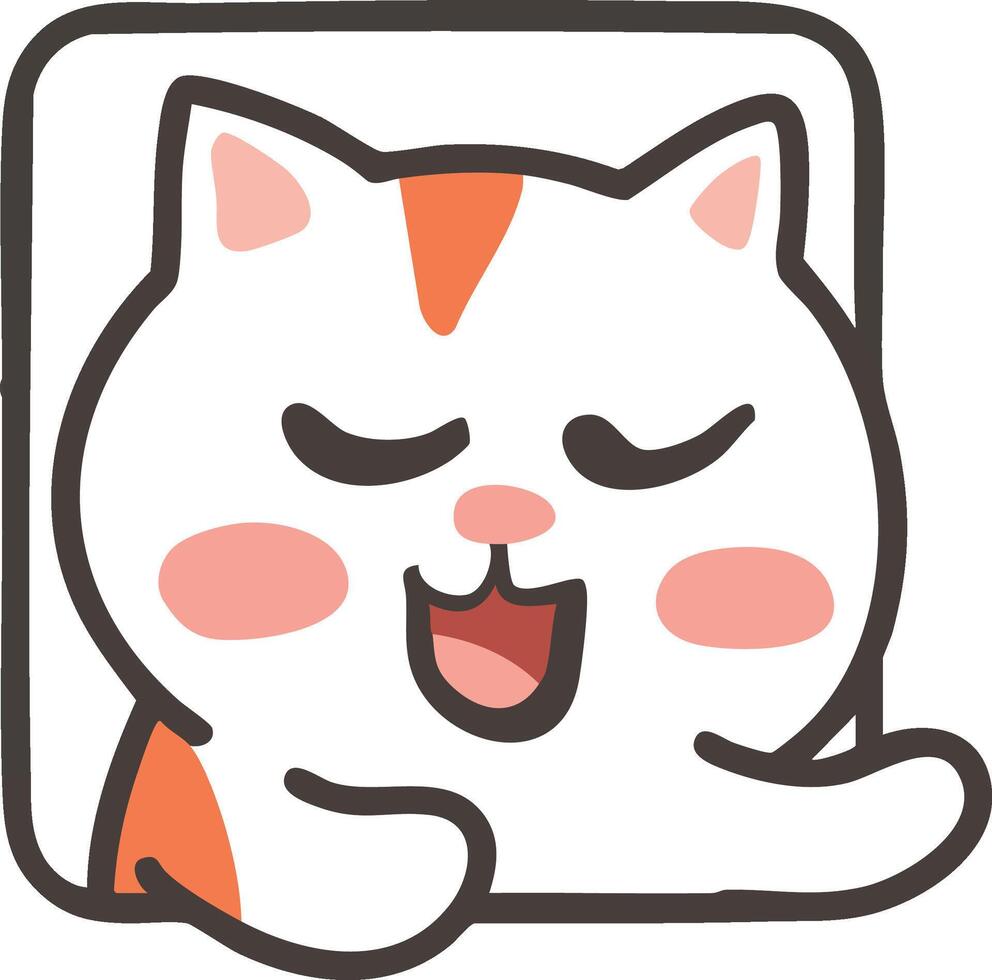 Cute cat illustration with joyful expression vector