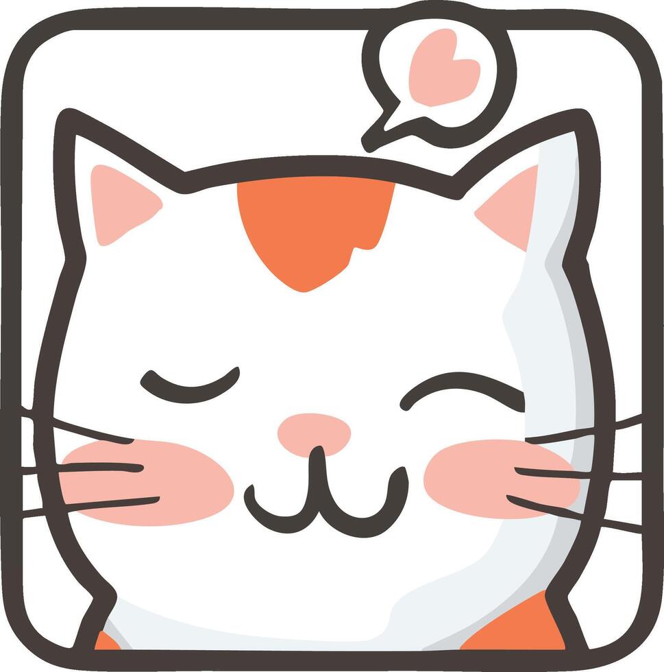 Cute cat illustration with happy expression vector